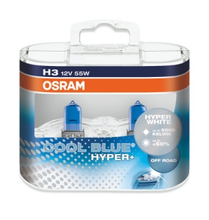 Žiarovka H3 OSRAM Cool Blue Hyper+ WHITE 12V 55W Set 2ks