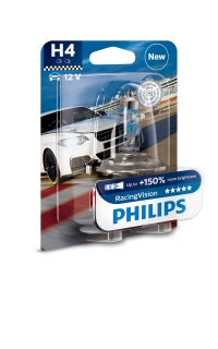 1ks Žiarovka H4 PHILIPS RacingVision +150% 12V 60/55W 12342RVB1