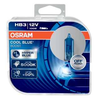 Žiarovka HB3 OSRAM CoolBlue Booster 12V 100W HyperBlue Modrá +50% svetla Set 2ks