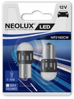 LED žiarovka P21W NEOLUX 12V BA15s 1,2W studená biela SET 2ks