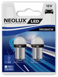 LED žiarovka R5W NEOLUX 12V BA15s 0,8W studená biela SET 2ks