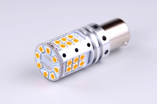 LED žiarovka PY21W oranžová 12V BAU15s 100% CANbus jednovlákno smerovka
