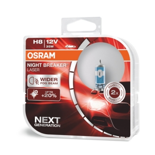 Žiarovka H8 OSRAM Night Breaker LASER Next Generation +150% svetla 12V 35W 2ks