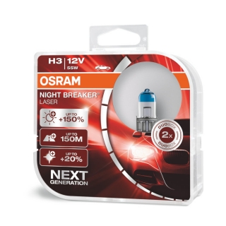 Žiarovka H3 OSRAM Night Breaker LASER Next Generation +150% svetla 12V 55W 2ks