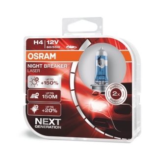Žiarovka H4 OSRAM Night Breaker LASER Next Generation +150% svetla 12V 6055W 2ks
