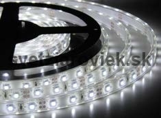 LED pásik 5m 12V SMD 5050 30LED/m studená biela Vodeodolný