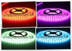 LED pásik RGB 5m 12V SMD 5050 60LED/m Vodeodolný