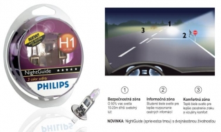 Žiarovka H1 PHILIPS NightGuide 12V Set 2ks