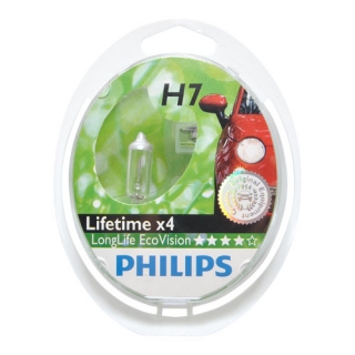 Žiarovka H7 PHILIPS LongLife EcoVision 12V 55W - Set 2ks